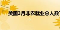 美国3月非农就业总人数下修81.8万人