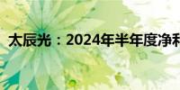 太辰光：2024年半年度净利润增长10.96%