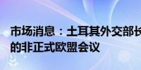 市场消息：土耳其外交部长受邀参加8月29日的非正式欧盟会议