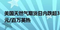 美国天然气期货日内跌超3.00%现报2.111美元/百万英热