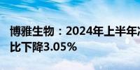 博雅生物：2024年上半年净利润3.16亿元 同比下降3.05%