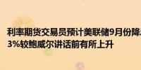 利率期货交易员预计美联储9月份降息50个基点的概率约为33%较鲍威尔讲话前有所上升