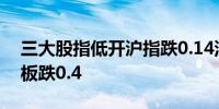 三大股指低开沪指跌0.14深成指跌0.34创业板跌0.4