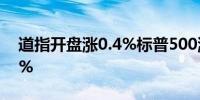 道指开盘涨0.4%标普500涨0.6%纳指涨0.9%