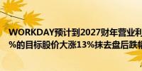 WORKDAY预计到2027财年营业利润率将达到30%高于25%的目标股价大涨13%抹去盘后跌幅