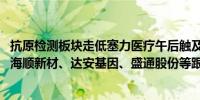 抗原检测板块走低塞力医疗午后触及跌停合富中国、拓斯达、海顺新材、达安基因、盛通股份等跟跌