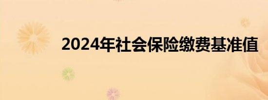 2024年社会保险缴费基准值