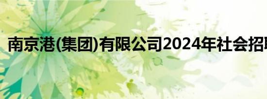 南京港(集团)有限公司2024年社会招聘公告