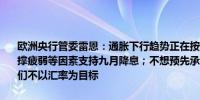 欧洲央行管委雷恩：通胀下行趋势正在按计划进行通胀的回落和经济支撑疲弱等因素支持九月降息；不想预先承诺利率决定欧元有间接影响我们不以汇率为目标