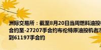 洲际交易所：截至8月20日当周燃料油投机者净空头头寸增加26875手合约至-27207手合约布伦特原油投机者净多头头寸减少8587手合约达到61197手合约