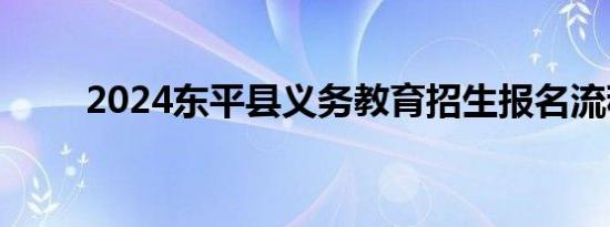 2024东平县义务教育招生报名流程