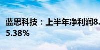 蓝思科技：上半年净利润8.61亿元 同比增长55.38%