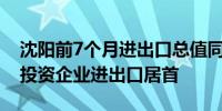 沈阳前7个月进出口总值同比增长3.1% 外商投资企业进出口居首