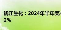 钱江生化：2024年半年度净利润同比下降2.62%