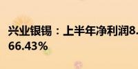 兴业银锡：上半年净利润8.83亿元 同比增长566.43%