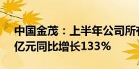 中国金茂：上半年公司所有者应占溢利10.1亿元同比增长133%