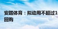 安踏体育：拟动用不超过100亿港元进行股份回购