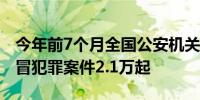 今年前7个月全国公安机关共立案侦办侵权假冒犯罪案件2.1万起