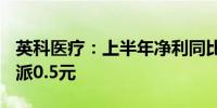 英科医疗：上半年净利同比增100.24% 拟10派0.5元