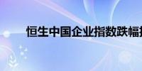 恒生中国企业指数跌幅扩大至超1%