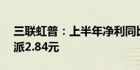 三联虹普：上半年净利同比增21.22% 拟10派2.84元