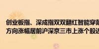 创业板指、深成指双双翻红智能穿戴、折叠屏、消费电子等方向涨幅居前沪深京三市上涨个股近3100只