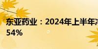 东亚药业：2024年上半年净利润同比下降40.54%