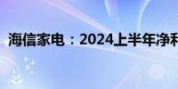 海信家电：2024上半年净利润增长34.61%