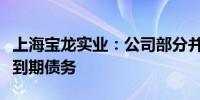 上海宝龙实业：公司部分并表子公司未能清偿到期债务