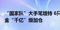 “国家队”大手笔增持 6只宽基ETF获中央汇金“千亿”级加仓