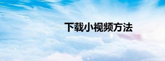 下载小视频方法