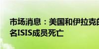 市场消息：美国和伊拉克的联合行动导致15名ISIS成员死亡