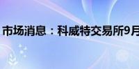 市场消息：科威特交易所9月15日因假日休市