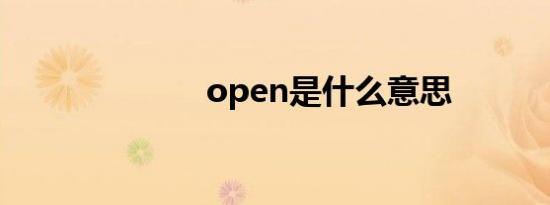 open是什么意思