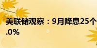 美联储观察：9月降息25个基点的可能性为59.0%