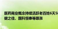 医药商业概念持续活跃老百姓6天5板人民同泰、漱玉平民、健之佳、国科恒泰等跟涨