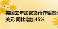 美国去年加密货币诈骗案涉及金额高达56亿美元 同比增加45%