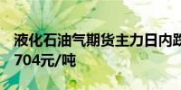 液化石油气期货主力日内跌幅达到2.02%报4704元/吨