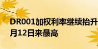 DR001加权利率继续抬升至1.9328%升至8月12日来最高