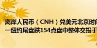 离岸人民币（CNH）兑美元北京时间04:59报7.1356元较周一纽约尾盘跌154点盘中整体交投于7.1174-7.1356元区间