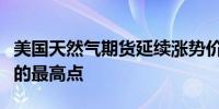 美国天然气期货延续涨势价格升至自七月以来的最高点