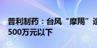 普利制药：台风“摩羯”造成资产损失预计1500万元以下