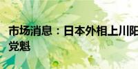 市场消息：日本外相上川阳子宣布竞选自民党党魁