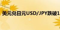 美元兑日元USD/JPY跌破142日内跌0.32%