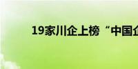 19家川企上榜“中国企业500强”