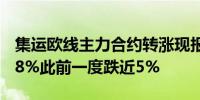 集运欧线主力合约转涨现报1847.7点涨幅0.58%此前一度跌近5%