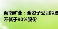 海南矿业：全资子公司拟要约收购特提斯公司不低于90%股份