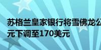 苏格兰皇家银行将雪佛龙公司目标价从180美元下调至170美元