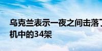 乌克兰表示一夜之间击落了51架俄罗斯无人机中的34架