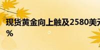 现货黄金向上触及2580美元/盎司日内涨0.81%